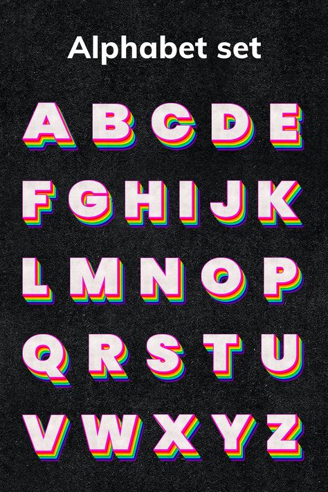 Typography Fonts Alphabet, A To Z Alphabet, Rainbow Alphabet, Z Alphabet, How To Write Calligraphy, Alphabet Stickers, English Lessons For Kids, Good Notes, Fonts Alphabet