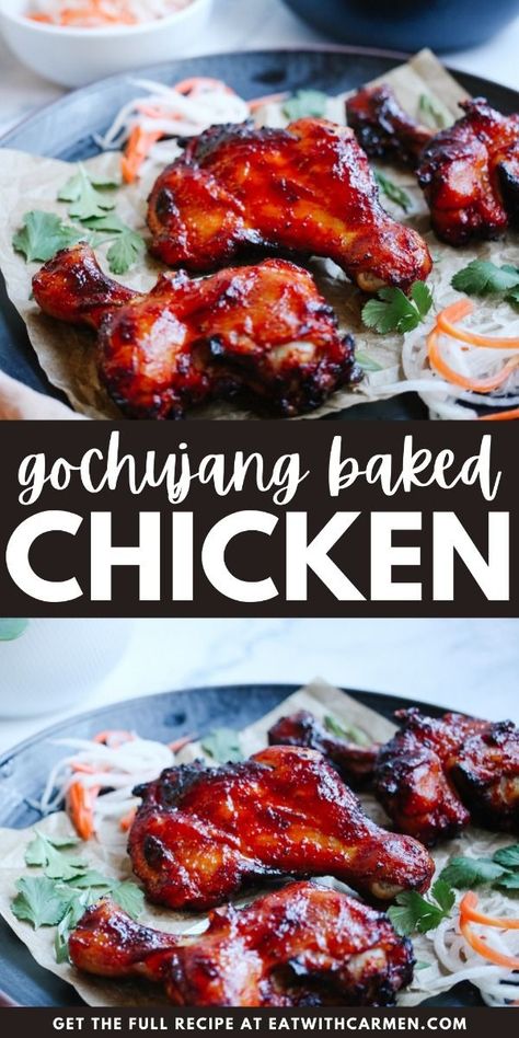 Split Chicken Legs Recipes, Gochujang Recipe Chicken, Chicken Legs In Oven, Korean Wings, Chicken Legs Recipes, Chicken Leg Quarter Recipes, Casserole Instant Pot, Gochujang Recipe, Chicken Legs Recipe