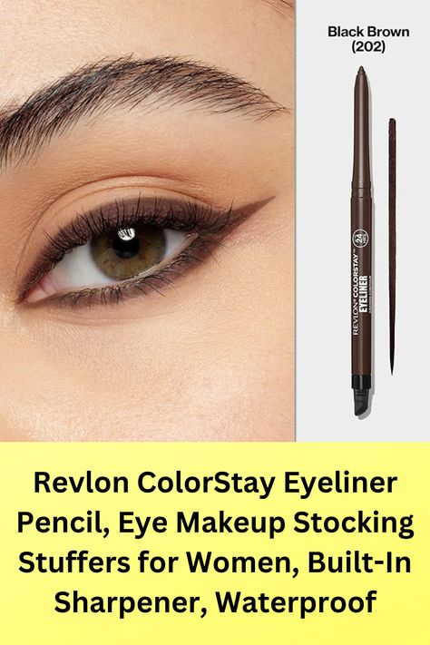 About this item LONGWEARING, WATERPROOF EYELINER: Our cult-classic, longwear pencil eyeliner has an updated, waterproof formula that lasts up to 24 hours and has a smooth, creamy glide UP TO 24 HOUR WEAR: This Revlon eyeliner stays put for up to 24 hours for bold, smudge-proof looks that stay with you all day Best Eyeliner For Brown Eyes, Revlon Eyeliner, Eyeliner Brands, Pencil Eye, Stocking Stuffers For Women, Brown Eyeliner, Best Eyeliner, Revlon Colorstay, Eyeliner Pencil