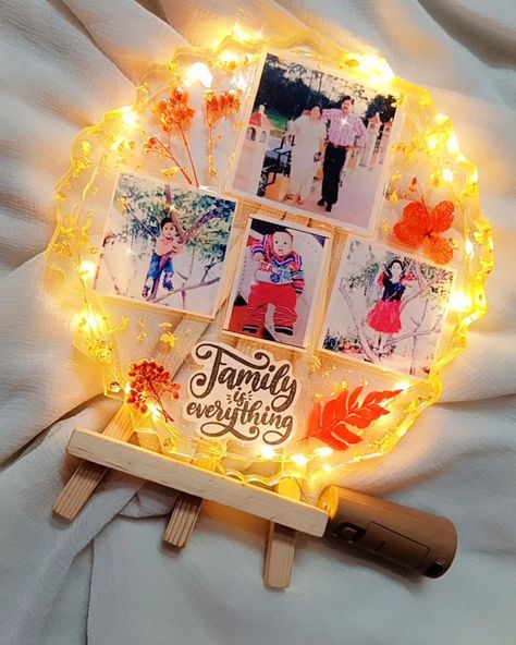 Resin Frame |Epoxy Resin | Resin Art Resin Family Photo Frame, Diy Jewelry Gift Box, Epoxy Frame, Family Photo Frame, Family Frame, Creative Photography Projects, Beaded Jewelry Pattern, Birthday Pics, Resin Crafts Tutorial