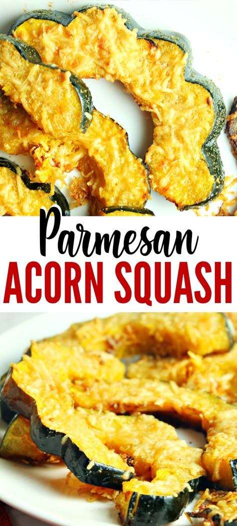 Parmesan Acorn Squash, Squash Acorn, Parmesan Squash, Acorn Squash Recipe, Dinner Beef, Roasted Acorn Squash, Autumn Side Dishes, Acorn Squash Recipes, Side Dishes For Chicken