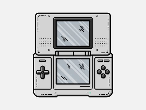 Nintendo Ds Drawing, Nintendo Ds Tattoo, 90s Symbols, Nintendo Tattoos, Nintendo Drawings, Nintendo Illustration, Nintendo Tattoo, Anniversary Tattoo, Gamer Tattoos