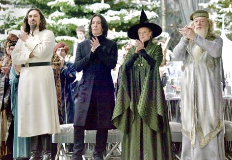 Legendary Trio Harry Potter, Tri Wizard Cup, Snape Mcgonagall, Maggie Smith Harry Potter, Michael Gambon, Harry Potter Severus, Harry Potter Severus Snape, Severus Rogue, Snape Harry Potter