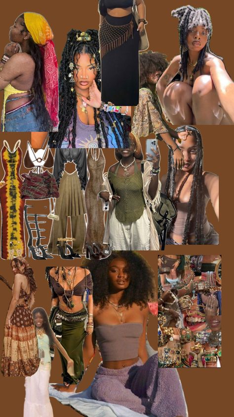 Girl Outfits Black Women, Diy Body Wash, Earth Girl, Outfits Black Women, Earthy Bohemian, Goddess Hairstyles, Bohemian Aesthetic, Diy Body, Year Plan