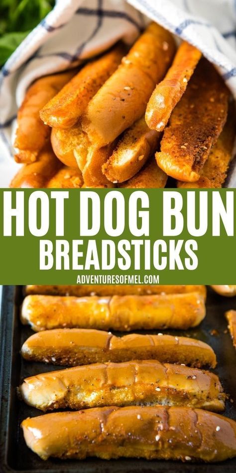 Quick Hot Dog Recipes, Hot Dog Bun Breadsticks, Ways To Use Up Hot Dog Buns, Leftover Hotdogs Buns, Hot Dog Recipes Baked, Hot Dog Buns Leftover What To Do, Hot Dog Bun Recipes, Recipes With Hot Dog Buns, Hot Dog Bun Ideas