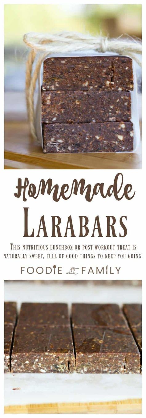 Lara Bars Recipe, Homemade Larabars, Post Workout Snack, Homemade Candy Bars, Weight Watcher Desserts, Lara Bars, Homemade Candy, Low Carb Dessert, Homemade Recipe