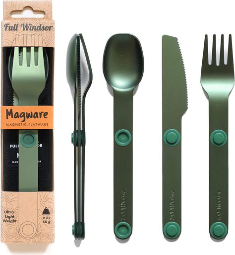 Pocket-Sized Camping Cutlery Set | Reusable Travel Cutlery Set for Camping, Picnic, Office | Fork Knife Spoon in One (Green Color).Upgrade your lunchtime experience with the MAGWARE Reusable Cutlery Set. Hand washable for hassle-free maintenance. Our travel utensil set including case sold more than 15,000 sets through crowdfunding (KIckstarter, Indiegogo) who have embraced this alternative to single-use plastic knives, forks, and spoons. Portable Utensils, Travel Cutlery, Camping Cutlery, Camping Utensils, Travel Utensils, Plastic Utensils, Lunch Box Set, Eating Utensils, Utensils Set