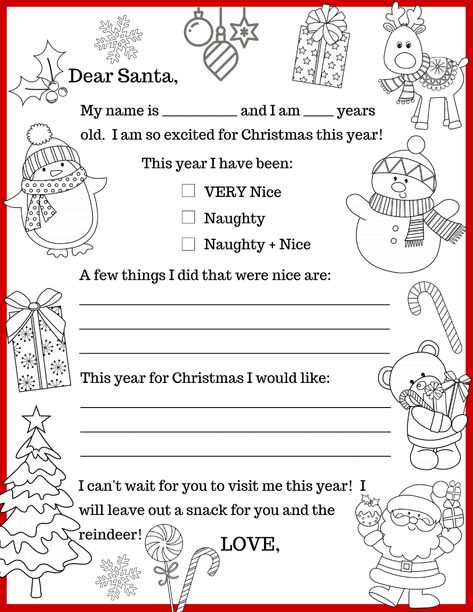 Letter-to-Santa-Coloring-Page-Crafting-A-Lovely-Life.pdf Santa Letter Template Free Printable, Elf Rules, Free Santa Letter Template, Diy Christmas Activities, Activity For Family, Santa Coloring, Free Letters From Santa, Tiger Cake, Santa Letters