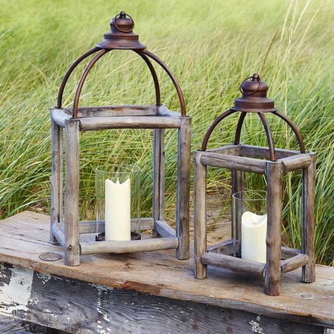 Wooden Candle Lanterns, Floor Lantern, Lantern Candle, Large Lanterns, Small Lanterns, Wood Lantern, Wooden Lanterns, Lantern Set, Rustic Candles