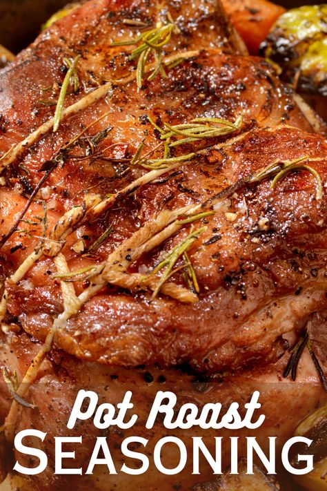 A mouthwatering pot roast beef that's been rubbed with the most delicious dry rub made from a homemade pot roast seasoning mix! This simple mix of common ingredients can transform a cut of meat into something extraordinary. #potroastseasoning Beef Pot Roast Seasoning, Crockpot Roast Seasoning, Pot Roast In Oven Bag, Beef Roast Seasoning Recipe, Pot Roast Seasoning Recipe, Roast Seasoning Recipe, Homemade Pot Roast, Roast Seasoning, Pot Roast Beef