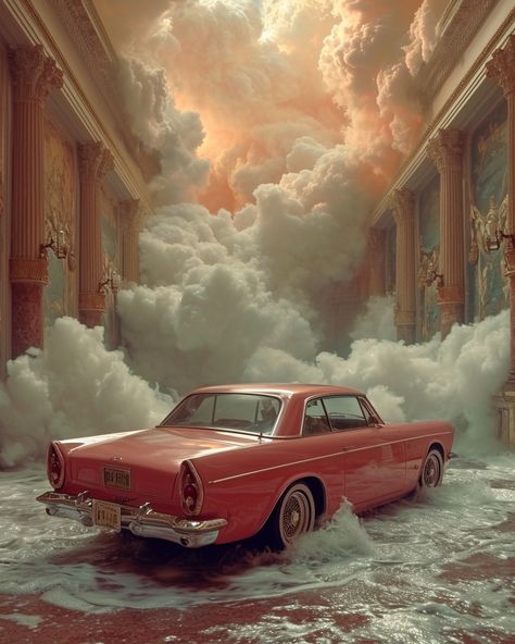 Luxury Unleashed: A vintage car making waves in an opulent setting. Pin this blend of classic and opulence to your board of extraordinary art. Tags: #LuxuryLifestyle #VintageCars #ArtLovers #OilPainting #Photorealism #SurrealArt #DigitalArt #AIartistry #RoomDesign #CreativeArt Old Car Photography, Playlist Covers, Surrealism Painting, Luxury Art, Photorealism, Car Ads, Making Waves, Spotify Playlist, Car Photography