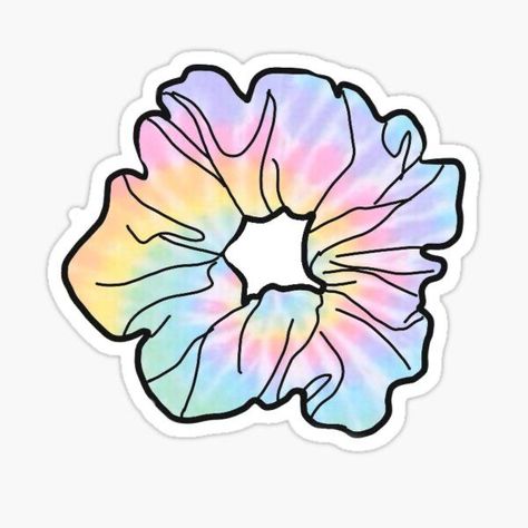 Tie Dye Outfits Aesthetic, Tie Dye Aesthetic, Scrunchies Stickers, Tie Dye Scrunchie, Colorful Scrunchie, Tie Dye Sticker, Realistic Tattoo Sleeve, Baby Scrapbook Pages, Gift Logo