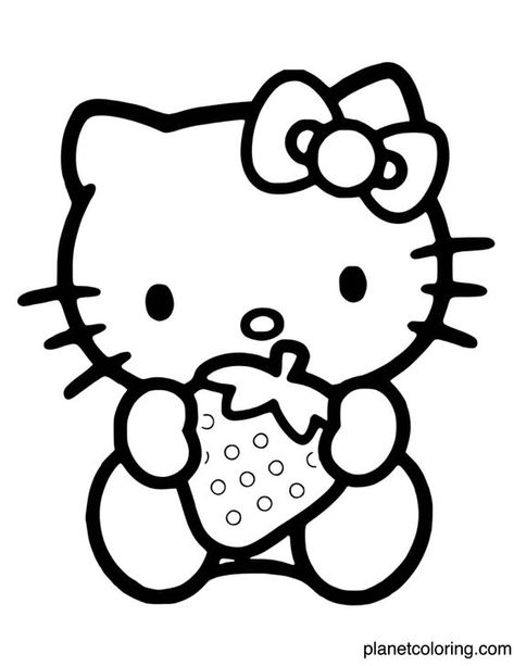 Hello Kitty Holding Strawberry Coloring Page Coloring pages for kids #coloringpagesforkids Coloring page for kids #coloringpageforkids Kids coloring page #kidscoloringpage 22.301 Hello Kitty Holding Strawberry, Hello Kitty Outline, Holding Strawberry, Hello Kitty Coloring Pages, Kitty Coloring Pages, Creation Coloring Pages, Strawberry Drawing, Coloring Stuff, Hello Kitty Imagenes