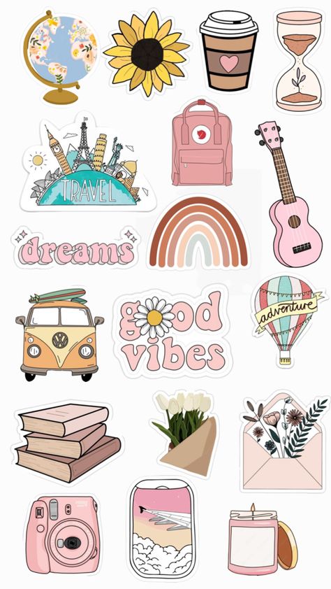 Sticker Design Inspiration, Preppy Stickers, Scrapbook Printing, Diy Journal Books, Bullet Journal Diy, Scrapbook Stickers Printable, Bullet Journal Design Ideas, Diary Ideas, Color Cafe