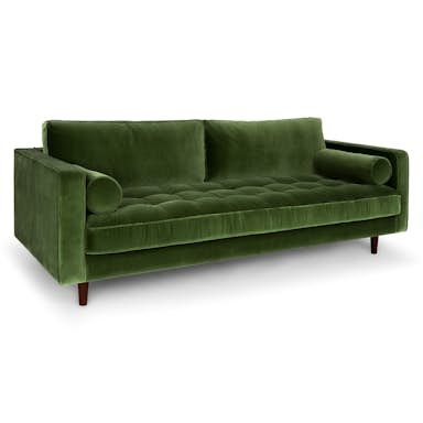 Checkout - Shipping | Article Slc Utah, Velvet Tufted Sofa, Statement Sofa, Modern Sofa Couch, Green Velvet Fabric, Bolster Pillows, Furniture Rental, Square Arm Sofa, Green Velvet Sofa