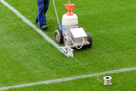 The Easy Guide to Artificial Turf Painting Different Types Of Lines, Diy Gym, Astro Turf, Off Game, Artificial Turf, Paint Remover, Football Field, Artificial Grass, Just Giving