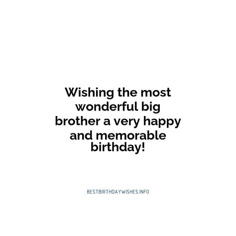 Birthdays are special occasions to show your loved ones how much you care for them. If you have a big brother, the day is an opportunity to make him f... | # #BirthdayWishes Check more at https://www.ehindijokes.com/birthday-wishes-for-big-brother/ Big Brother Captions Instagram, Birthday Wishes For Big Brother, Brother Caption, How To Wish Birthday, Small Quotes, Birthday Captions, Cute Messages, One Liner, Sky Aesthetic