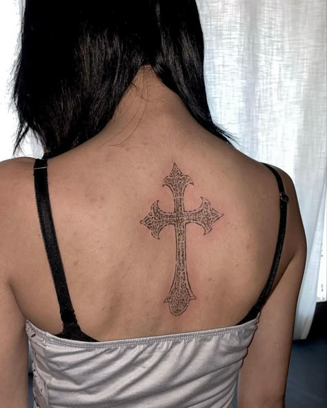 @143.n0k34dxo on instagram Crucifix Tattoo, 1 Tattoo, Spotify Apple, Spine Tattoos, Dream Tattoos, Black Ink Tattoos, Cross Tattoo, Back Tattoos, Dope Tattoos