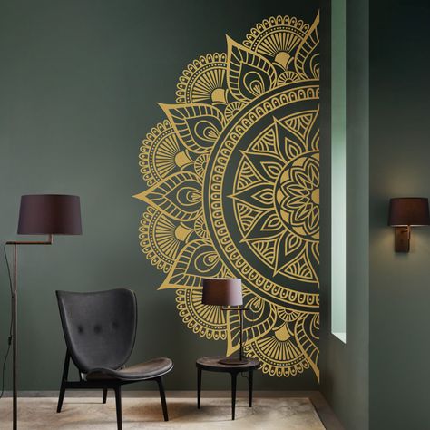 Mandala Decals, Yoga Wall Art, Boho Painting, Yoga Wall, Wall Paint Designs, Sticker Wall, Meditation Yoga, Wooden Art, Wall Paint