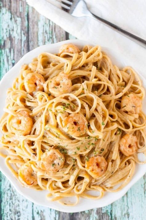 Cajun Shrimp Pasta 16 Slow Cooker Pasta Recipes That Are Actually Delicious Pasta With Shrimp, Slow Cooker Pasta Recipes, Cajun Shrimp Pasta, Cajun Pasta, Slow Cooker Pasta, Alfredo Sauce Recipe, Chicken And Shrimp Recipes, Cajun Shrimp, Shrimp Pasta Recipes