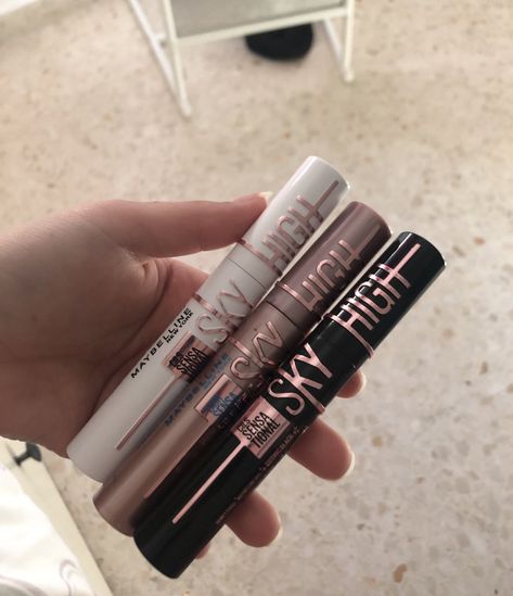 Sky High Mascara Aesthetic, Maybelline Aesthetic, Sky High Mascara, Makeup Accesories, Make Up Inspo, Fancy Makeup, Makeup Mascara, Makeup Obsession, Makeup Items