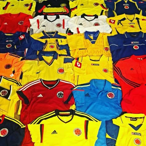 Colombia National Team Soccer Jerseys. #colombia#fifa#worldcup#jerseys#soccer#futbol#copaamerica2016#copaamerica#ebay#ebayseller Ecuador Jersey Outfit, Colombian Jersey Outfit, Colombia Jersey Outfit, Colombia Jersey, El Salvador Soccer Jersey, Colombia Soccer Team, Colombia Soccer, Mexico Soccer Jersey, Colombian Culture