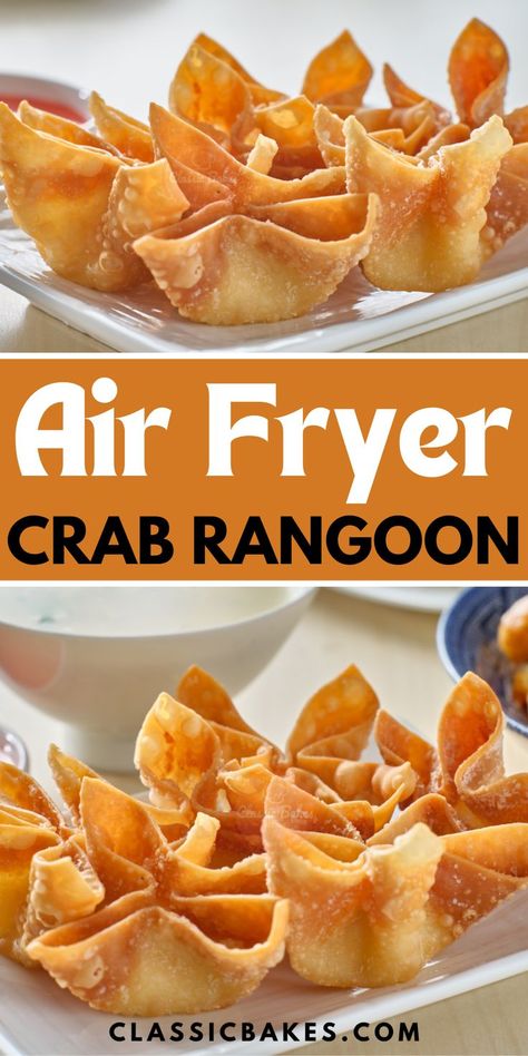 Chinese Red Sauce, Air Fryer Crab Rangoon, Gluten Free Wonton Wrappers, Air Fryer Crab, Wonton Wrapper Recipes, Crab Rangoons, Rangoon Recipe, Crab Rangoon Recipe, Cream Cheese Wontons