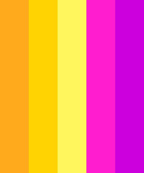 Yellow and Magenta Color Palette Magenta Yellow Color Palette, Magenta Color Pallete, Chips Branding, Pink And Yellow Color Palette, Magenta Color Palette, Vivid Color Palette, Mint Color Palettes, Magenta And Yellow, Navy Color Scheme