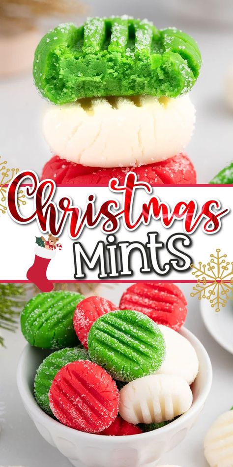 Christmas Mints Recipe, Cookies To Make With Kids, Christmas Mints, Fun Christmas Treats, Cookies With Kids, Cream Cheese Mints Recipe, Mints Recipe, Mint Patties, Cream Cheese Mints