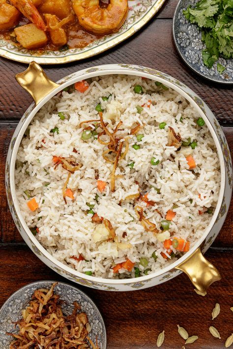 Vegetable Pulav Recipe | Veg Polao | Pulao Rice - Clove and Cumin Pulao Photography, Fancy Rice, Pulav Recipe, Pulao Rice, Rice Meals, Veg Pulao, Cooking Basmati Rice, Rice Side, Rice Side Dishes