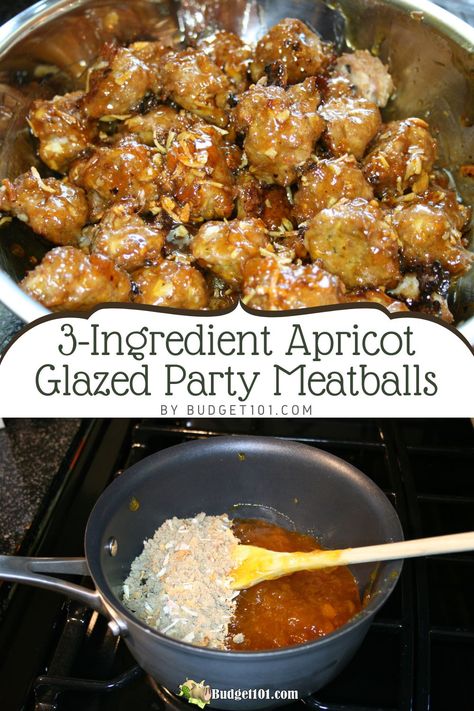 Apricot Bbq Meatballs, Meatballs With Apricot Preserves, Apricot Meatballs Crockpot, Apricot Meatballs, Slow Cooker Frozen Meatballs, Ham Meatballs, Meatball Appetizer Crockpot, Party Food Meatballs, Party Meatballs