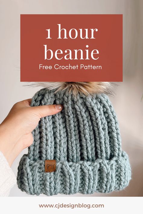 Crochet Hats Free Pattern Ladies, Bulky Yarn Patterns, Bulky Yarn Crochet, Chunky Yarn Crochet, Chunky Crochet Hat, Beanie Pattern Free, Crochet Beanie Pattern Free, Easy Crochet Hat, Crochet Winter Hats