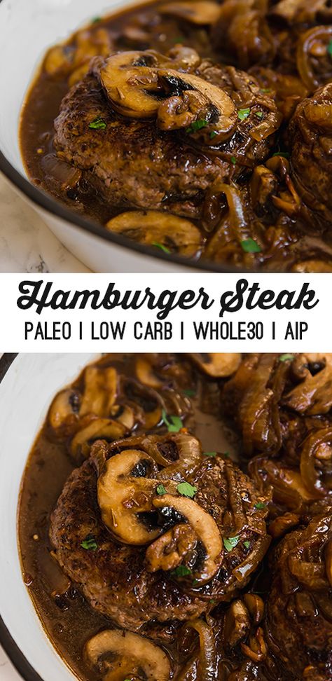 Hamburger Steak And Gravy, Paleo Menu, Unbound Wellness, Boiled Egg Diet Plan, Hamburger Steak, Paleo Diet Recipes, Recipe 30, Paleo Dinner, Big Mac