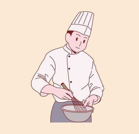 Chef Illustration Drawing, Chef Illustration, Casa Minecraft, Design Illustrations, Drawing Lessons, Illustration Drawing, Vector Design, Vector Art, Illustration Design