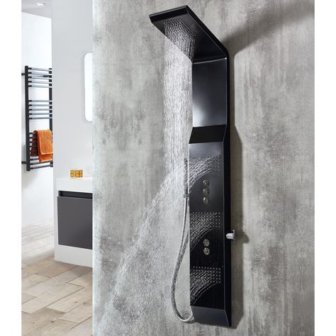 Patos Thermostatic Shower Column.  Touch Valves.  To view our Phoenix range, visit us at www.thebathroomboutique.ie #Phoenix #bathroomideas #modernhome #bathrooms #interior #design Waterfall Shower Head, Multiple Shower Heads, Overhead Shower Head, Shower Tower, Bathroom Shower Panels, Waterfall Shower, Bidet Sprayer, Shower Panel, Shower Columns