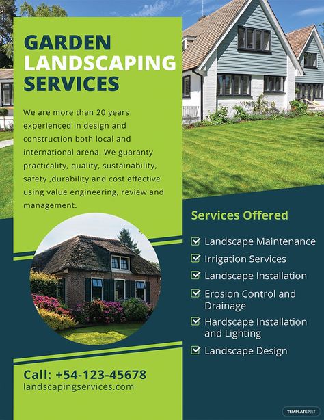 Free Landscaping Flyer Template #AD, , #PAID, #Landscaping, #Free, #Template, #Flyer Lawn Care Flyers, Free Landscape Design, Landscape Business, Lawn Care Business, Landscaping Business, Flyer Free, Advertising Ideas, Free Brochure Template, Landscape Maintenance