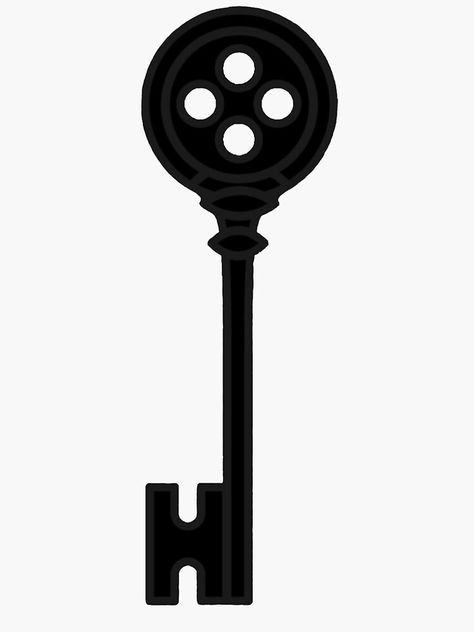 "coraline key" Sticker for Sale by marniicorn | Redbubble Coraline Silhouette, Coraline Printables, Coraline Cartoon Drawing, Coraline Door Tunnel, Coraline Symbols, Key From Coraline, Coraline Scrapbook, Coraline Svg Free, Coraline Key Drawing