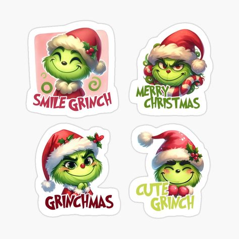 Get my art printed on awesome products. Support me at Redbubble #RBandME: https://www.redbubble.com/i/sticker/The-Grinch-Christmas-Stickers-by-dakaseli/155662307.EJUG5?asc=u Grinch Stickers, Holiday Stickers, Grinch Christmas, Christmas Stickers, Xmas Gifts, Grinch, Stranger Things Fanart, Sticker Design, Vinyl Decal Stickers