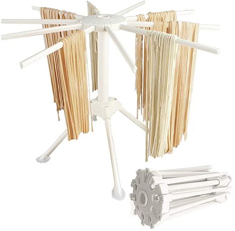 Pasta Drying Rack with 10 bar Handles, Kitchen Pasta Drying Rack Folding, Noodle Dryer Stand (Style 1): Amazon.ca: Home & Kitchen Pasta Drying Rack, Kitchenaid Pasta, Dryer Stand, Dryer Rack, Noodle Maker, Best Pasta, Homemade Spaghetti, Drying Racks, Pasta Maker