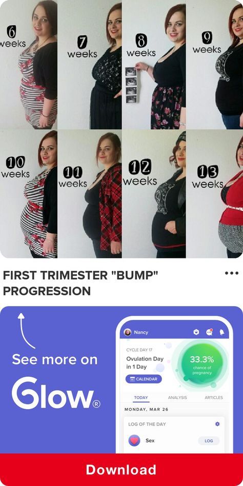 First Trimester "Bump" Progression -  - See the rest of this post by downloading Glow - The Top Rated Fertility & Ovulation Tracker! #pregnancy #pregnant #duedate #pictures #belly #plus Belly Bump Week By Week, Belly Progression Pregnancy, Plus Size Bump Progression, Bump Progression Photos, Plus Size Baby Bump, 10 Week Baby Bump, First Trimester Outfits Summer, Pregnancy Diet Plan First Trimester, Pregnancy Progress Pictures