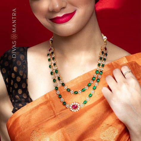 Kanti Jewellery Designs, Kemp Stone Jewellery, Radhika Jewellers Usa, Kanti Designs, Kemp Jewellery, Coral Jewelry Set, Rani Haar, Saree Jewellery, Beads Collection