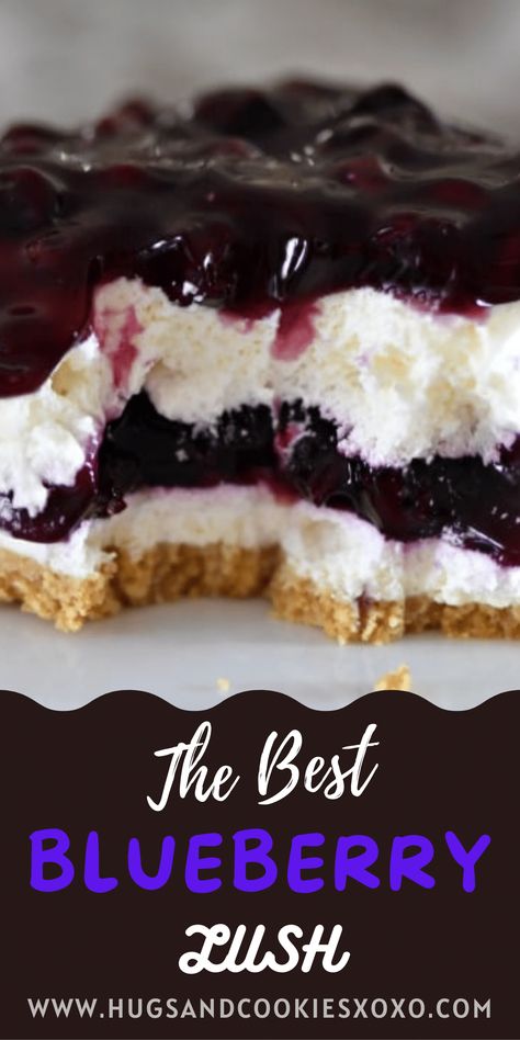 Blueberry Lush Cool Deserts For Summer, Light Airy Dessert, Best Spring Desserts, Blueberry Lush Dessert, Blueberry Cream Cheese Dessert, Blueberry Lush, Stunning Desserts, Optimal Recipes, Peach Pies