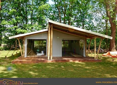 Bamboo Tent, Kanom Jeen, Permanent Tent, Bamboo Canopy, Tent Resort, Tent Structure, Bamboo House Design, Bamboo Architecture, Cabin Tent