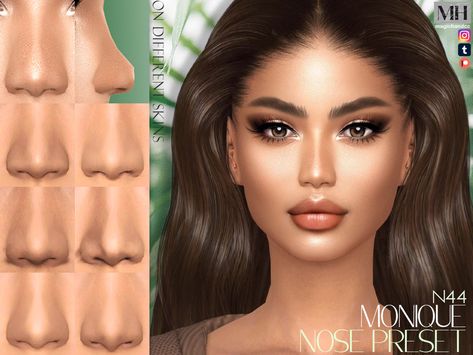 The Sims Resource - Monique Nose Preset N44 Nose Contour Sims 4, Sims 4 Cc Face Nose, Sims 4 Cc Skin Details Nose Mask, Sims 4 Female Nose Presets, Sims 4 Nose Contour Cc, Sims4 Cc Face Details, Sims 4 Nose Contour, Ts4 Nose Presets, Sims Lip Preset