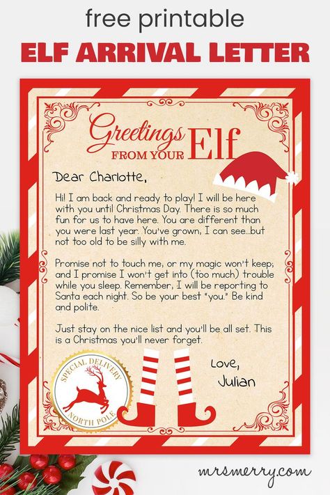 Elf Arrival Letter free Printable Elf On The Shelf Postage Printable, Elf On The Shelf Package Arrival, Elf On The Shelf First Arrival Letter Free Printable, Elf On The Shelf Arrival Notes Printable Free, I'm Back Elf On The Shelf Free Printable, Elf On The Shelf Return Letter Printable, Elf On The Shelf Free Printables Letters, Elf On The Shelf Arrival Note, Elf On The Shelf Arrival Letter Free Printable