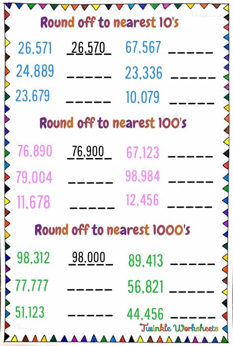 Round Off Worksheet, Rounding Numbers Worksheet, Teacher Lesson Plans Elementary, Maths Strategies, Inquiry Based Learning Kindergarten, Math Corner, Rounding Worksheets, Human Body Worksheets, Math Exam