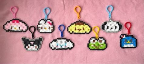 Small Sanrio Perler Beads, Sanrio Characters Perler Beads, Sanrio Pearl Beads, Badtz Maru Perler Beads, Mini Fuse Beads, Sanrio Fuse Beads, Kuromi Hama Beads, Cinnamoroll Perler Beads, My Melody Perler Beads