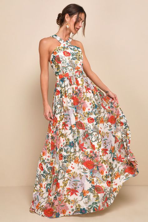 Floral maxi dress outfit