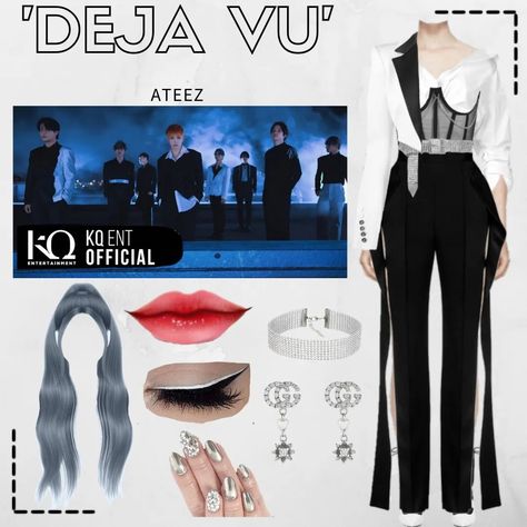 Ateez Deja Vu Outfit Inspired, Ateez Fashion Inspired, Ateez Outfits Inspired Concert, Ateez Outfits Concert, Ateez 9th Member Outfits, Ateez Dejavu, Ateez Inspired Outfits, Ateez Outfits, Ateez Concert