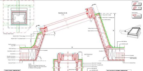 VELUX professional - Flat roof sections Velux Kitchen, Flat Roof Detail, Cellar Window, Window Drawings, Roof Dome, Folding Architecture, Window Construction, Roof Skylight, Skylight Design